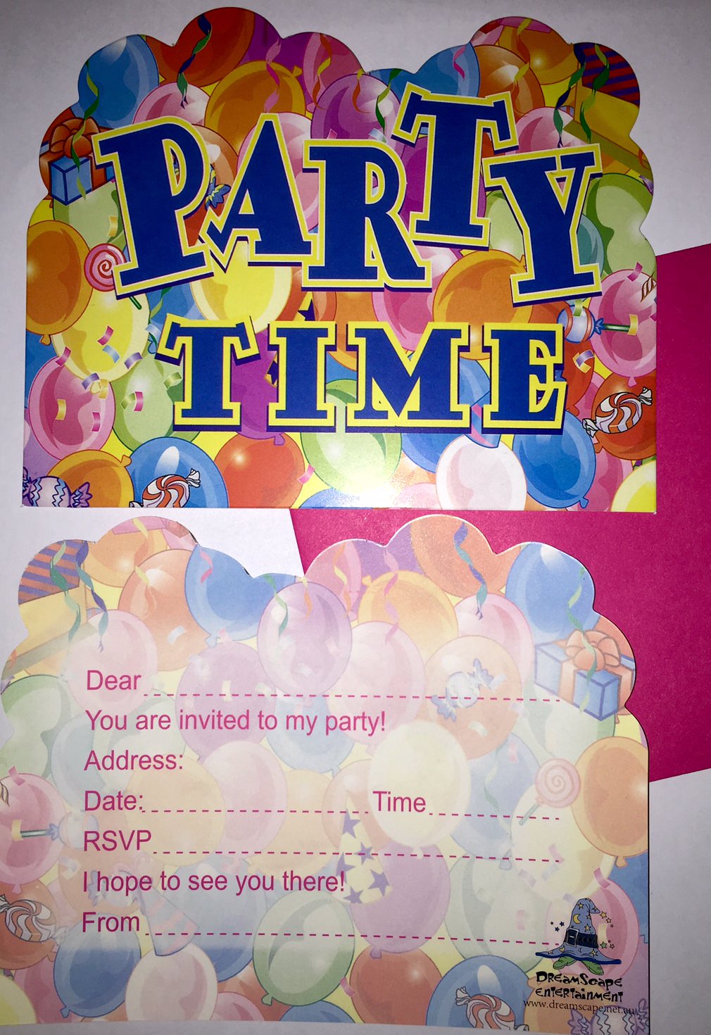 dreamscape kids party invitations