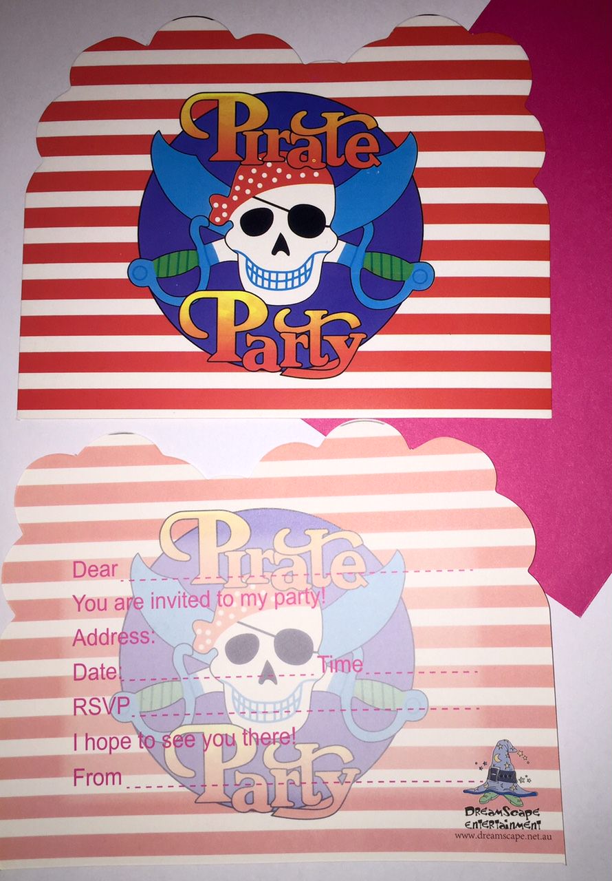 kids pirate party invitations