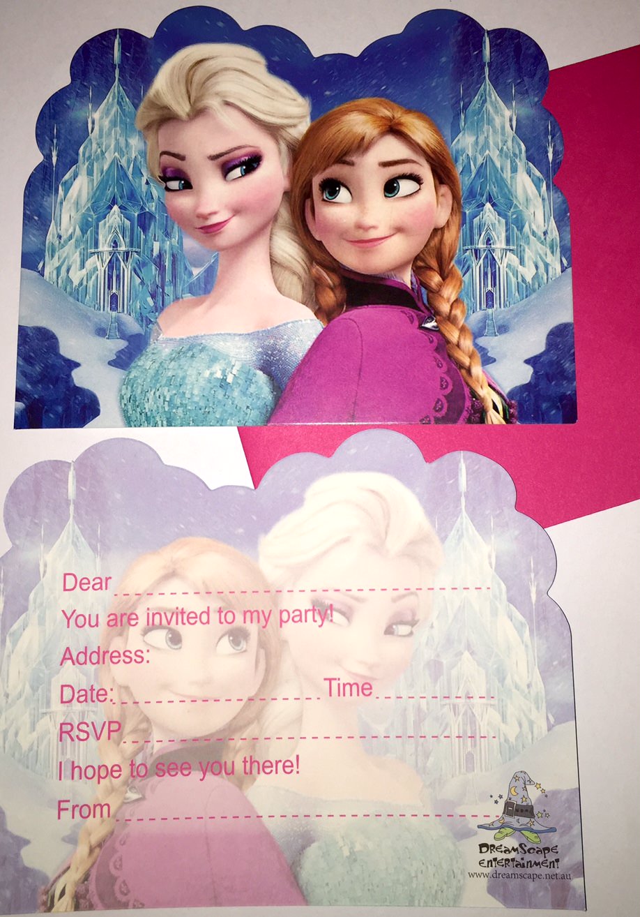 dreamscape frozen kids party invitations