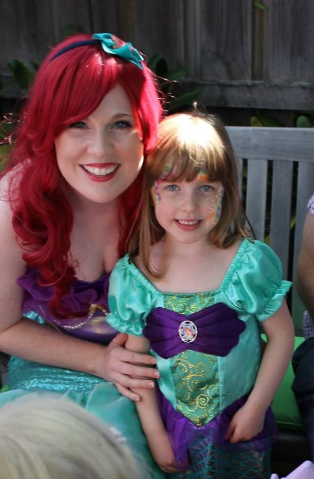 mermaid ariel party character hire